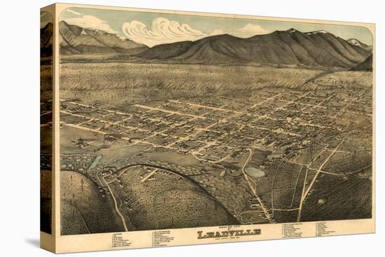 Colorado - Panoramic Map of Leadville No. 1-Lantern Press-Stretched Canvas