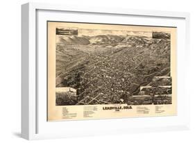 Colorado - Panoramic Map of Leadville No. 2-Lantern Press-Framed Art Print