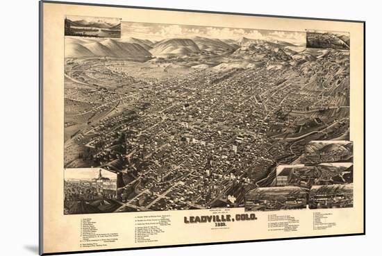 Colorado - Panoramic Map of Leadville No. 2-Lantern Press-Mounted Art Print
