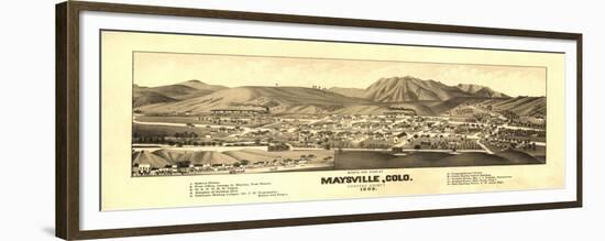 Colorado - Panoramic Map of Maysville-Lantern Press-Framed Premium Giclee Print