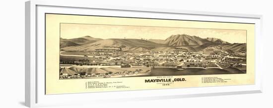 Colorado - Panoramic Map of Maysville-Lantern Press-Framed Premium Giclee Print