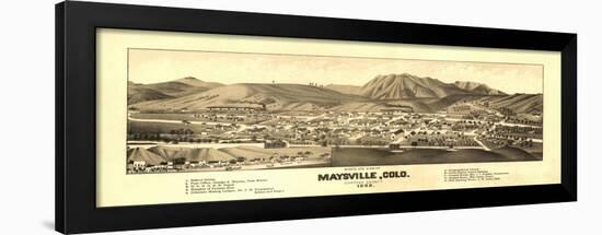 Colorado - Panoramic Map of Maysville-Lantern Press-Framed Art Print