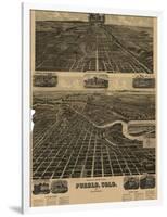 Colorado - Panoramic Map of Pueblo-Lantern Press-Framed Art Print