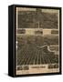 Colorado - Panoramic Map of Pueblo-Lantern Press-Framed Stretched Canvas