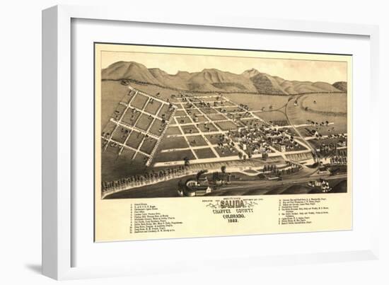 Colorado - Panoramic Map of Salida-Lantern Press-Framed Art Print