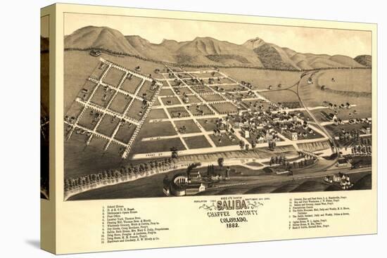 Colorado - Panoramic Map of Salida-Lantern Press-Stretched Canvas