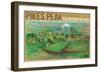 Colorado, Panoramic View of Pikes Peak and the Region, Map-Lantern Press-Framed Art Print