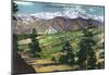Colorado, Panoramic View of Rampart Range Road and Pikes Peak-null-Mounted Poster