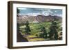 Colorado, Panoramic View of Rampart Range Road and Pikes Peak-Lantern Press-Framed Art Print