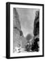 Colorado - Passengers Awaiting Train in Narrow Pass-Lantern Press-Framed Art Print