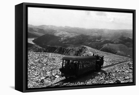 Colorado - Pikes Peak Cog Train near Summit-Lantern Press-Framed Stretched Canvas