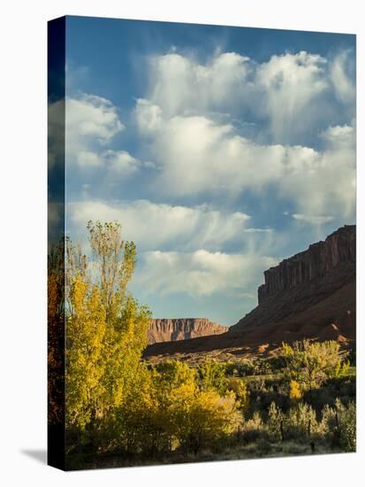 Colorado Plateau. Clouds over a Mesa in Early Autumn, Castle Valley-Judith Zimmerman-Stretched Canvas