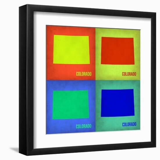 Colorado Pop Art Map 1-NaxArt-Framed Art Print