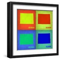 Colorado Pop Art Map 1-NaxArt-Framed Art Print