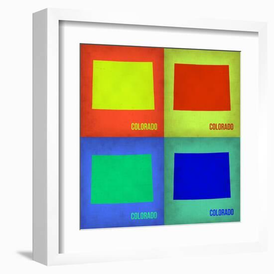 Colorado Pop Art Map 1-NaxArt-Framed Art Print