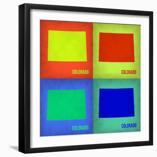 Colorado Pop Art Map 1-NaxArt-Framed Art Print