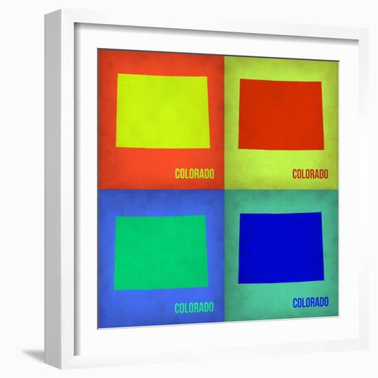 Colorado Pop Art Map 1-NaxArt-Framed Art Print