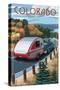 Colorado - Retro Camper on Road-Lantern Press-Stretched Canvas