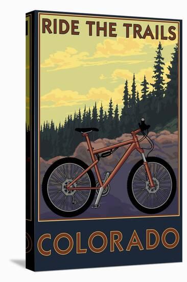 Colorado - Ride the Trails-Lantern Press-Stretched Canvas