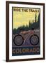 Colorado - Ride the Trails-Lantern Press-Framed Art Print