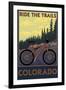 Colorado - Ride the Trails-Lantern Press-Framed Art Print