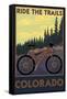 Colorado - Ride the Trails-Lantern Press-Framed Stretched Canvas