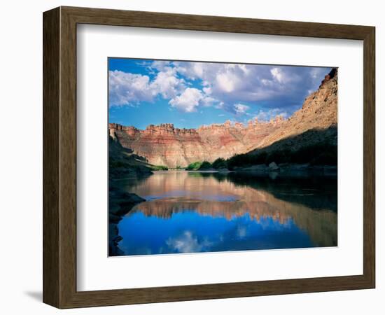 Colorado River and Canyon Walls at Sunrise, Colorado Plateau, Canyonlands National Park, Utah, USA-Scott T. Smith-Framed Photographic Print