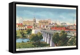 Colorado River Bridge and Austin, Texas Skyline-null-Framed Stretched Canvas