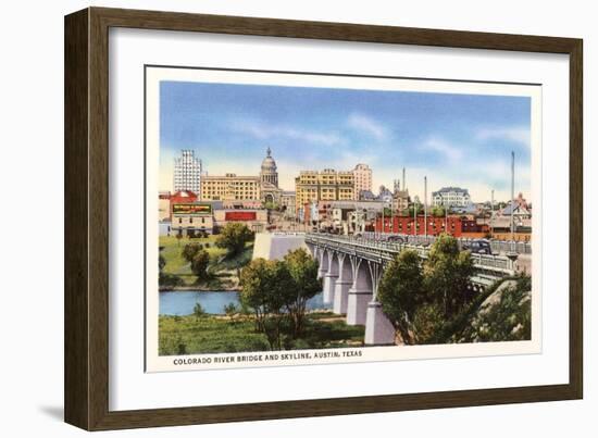 Colorado River Bridge, Austin, Texas-null-Framed Art Print