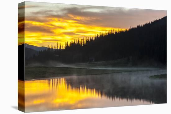 Colorado, Rocky Mountain National Park. Foggy Sunrise on Poudre Lake-Jaynes Gallery-Stretched Canvas