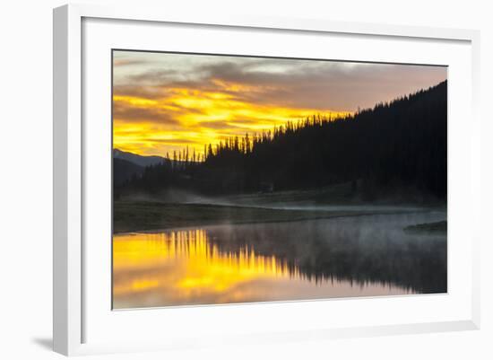 Colorado, Rocky Mountain National Park. Foggy Sunrise on Poudre Lake-Jaynes Gallery-Framed Photographic Print