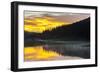 Colorado, Rocky Mountain National Park. Foggy Sunrise on Poudre Lake-Jaynes Gallery-Framed Photographic Print