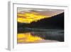 Colorado, Rocky Mountain National Park. Foggy Sunrise on Poudre Lake-Jaynes Gallery-Framed Photographic Print