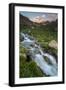 Colorado, Rocky Mountain Sunset in American Basin with Stream and Alpine Wildflowers-Judith Zimmerman-Framed Photographic Print