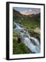 Colorado, Rocky Mountain Sunset in American Basin with Stream and Alpine Wildflowers-Judith Zimmerman-Framed Photographic Print