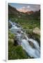 Colorado, Rocky Mountain Sunset in American Basin with Stream and Alpine Wildflowers-Judith Zimmerman-Framed Premium Photographic Print