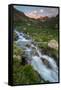 Colorado, Rocky Mountain Sunset in American Basin with Stream and Alpine Wildflowers-Judith Zimmerman-Framed Stretched Canvas