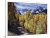 Colorado, Rocky Mountains, Dirt Road, Autumn Aspens in the Backcountry-Christopher Talbot Frank-Framed Photographic Print