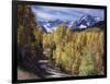 Colorado, Rocky Mountains, Dirt Road, Autumn Aspens in the Backcountry-Christopher Talbot Frank-Framed Photographic Print