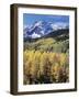 Colorado, Rocky Mts, Aspen Trees Below a Mountain Peak in Fall-Christopher Talbot Frank-Framed Photographic Print