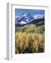 Colorado, Rocky Mts, Aspen Trees Below a Mountain Peak in Fall-Christopher Talbot Frank-Framed Photographic Print