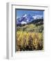 Colorado, Rocky Mts, Aspen Trees Below a Mountain Peak in Fall-Christopher Talbot Frank-Framed Photographic Print