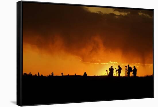 Colorado, San Juan Mountains. Silhouette of Photographers at Sunset-Jaynes Gallery-Framed Stretched Canvas