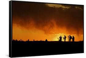 Colorado, San Juan Mountains. Silhouette of Photographers at Sunset-Jaynes Gallery-Framed Stretched Canvas