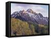 Colorado, San Juan Mts, Fall Colors of Aspen Trees and Mount Sneffels-Christopher Talbot Frank-Framed Stretched Canvas