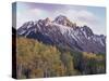 Colorado, San Juan Mts, Fall Colors of Aspen Trees and Mount Sneffels-Christopher Talbot Frank-Stretched Canvas