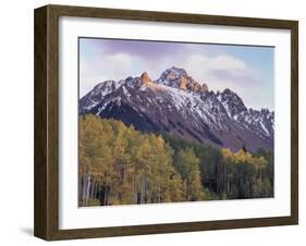 Colorado, San Juan Mts, Fall Colors of Aspen Trees and Mount Sneffels-Christopher Talbot Frank-Framed Premium Photographic Print