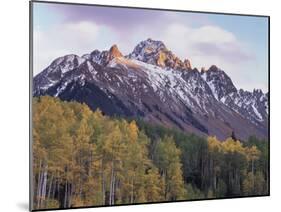 Colorado, San Juan Mts, Fall Colors of Aspen Trees and Mount Sneffels-Christopher Talbot Frank-Mounted Premium Photographic Print