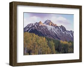 Colorado, San Juan Mts, Fall Colors of Aspen Trees and Mount Sneffels-Christopher Talbot Frank-Framed Photographic Print
