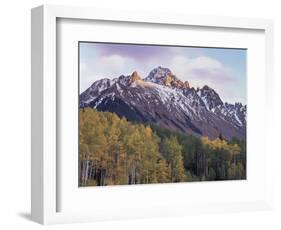 Colorado, San Juan Mts, Fall Colors of Aspen Trees and Mount Sneffels-Christopher Talbot Frank-Framed Photographic Print